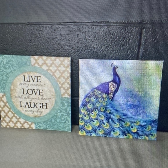 Other - Peacock and Inspirational Quote Wall Art Set